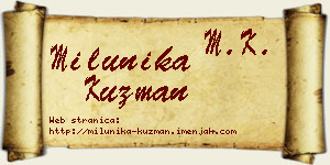 Milunika Kuzman vizit kartica